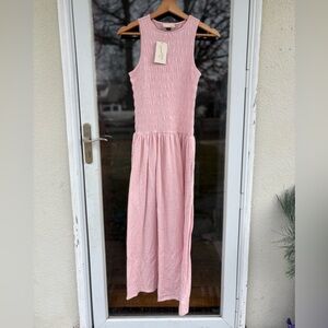 Women’s M Light Pink Sleeveless Smocked Maxi Dress Universal Thread NEW